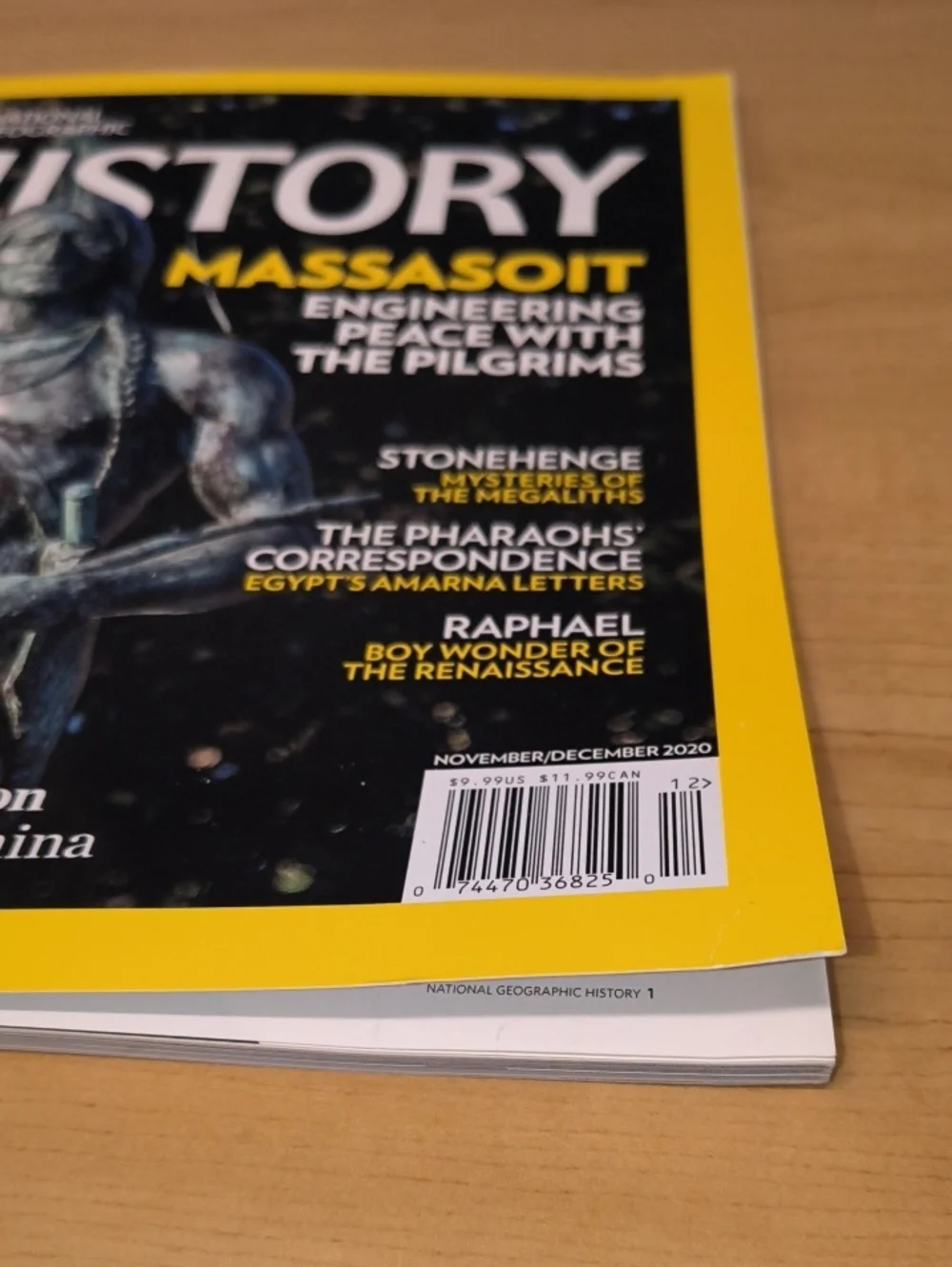 2020 National Geographic History Magazine Massasoit & Pilgrims/ Stonehenge